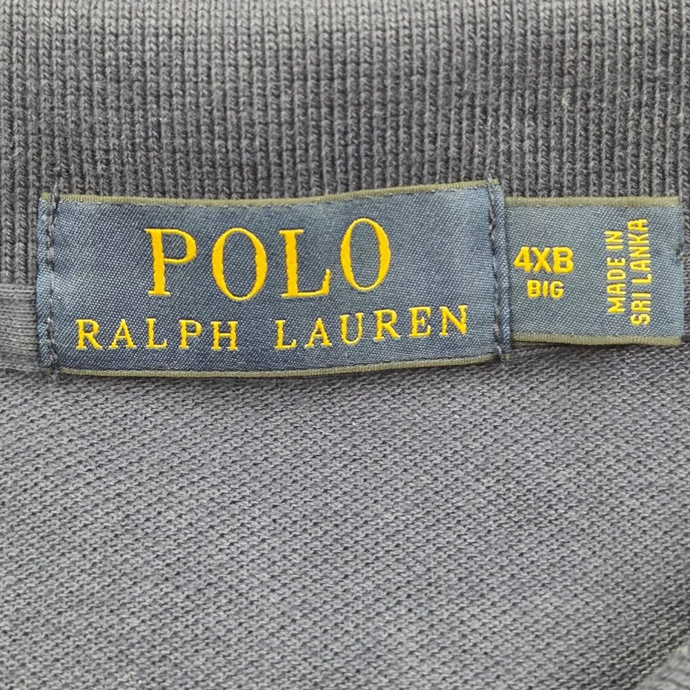 NEW Polo Ralph Lauren Big Navy‎ Blue Classic Mesh Polo Shirt Mens 4XB *READ